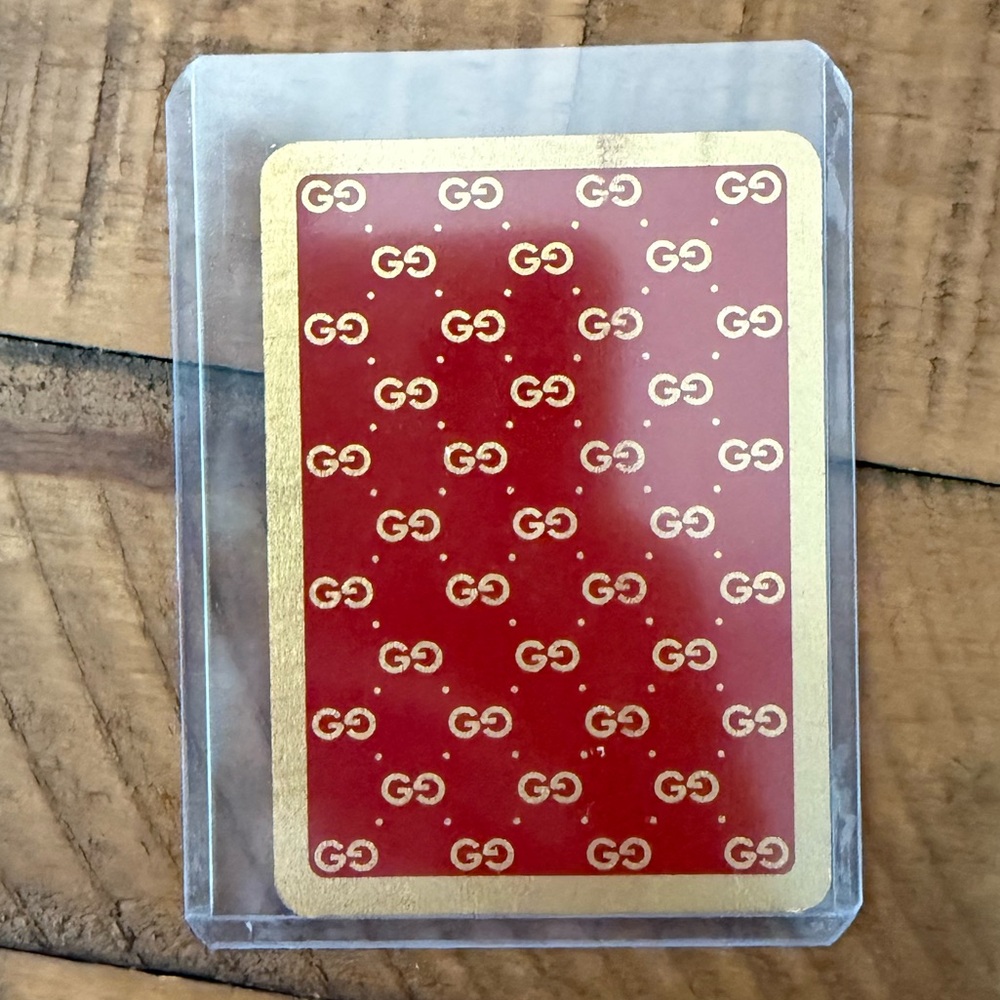 Gucci Red and Gold Playing Card with COA